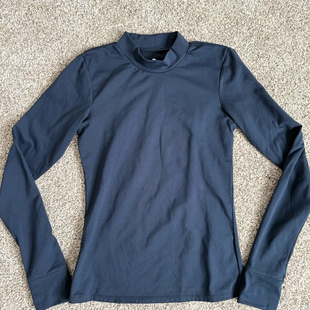 Senita Athletics Navy Long Sleeve Mock Neck Top - Picture 1 of 6
